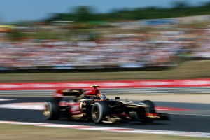 Romain Grosjean in action for Lotus at the 2013 Hungarian Grand Prix (Andrew Ferraro/Lotus F1 Team)