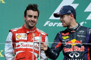 Alonso and Vettel on the podium at the 2013 Canadian Grand Prix. Could they be team-mates next season (Image: Ferrari)