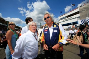 Bernie Ecclestone (left) pictured with Flavio Briatore at the 2009 Hungarian Grand Prix (LAT Photographic)